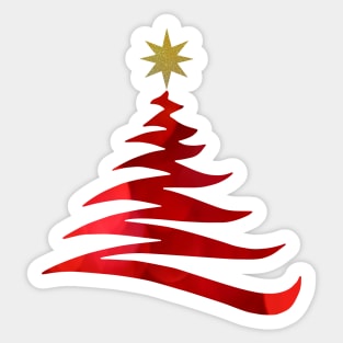 Red Christmas Tree Sticker